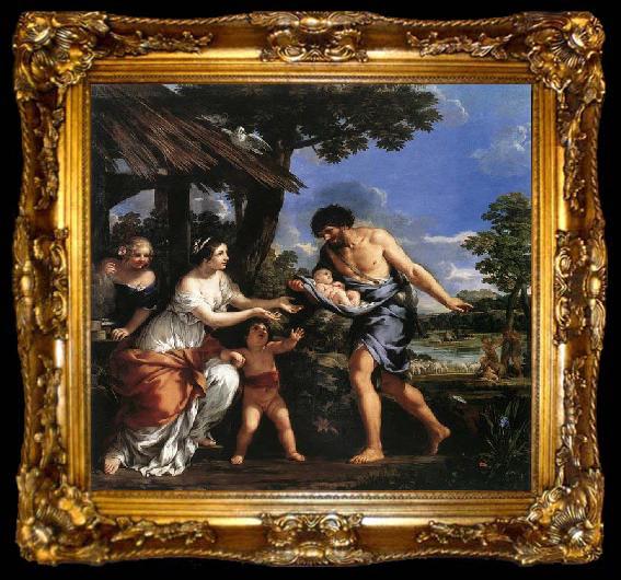 framed  Pietro da Cortona Romulus and Remus Given Shelter by Faustulus, ta009-2